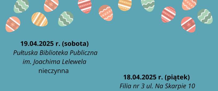 Godziny pracy Biblioteki i Filii w okresie świątecznym 