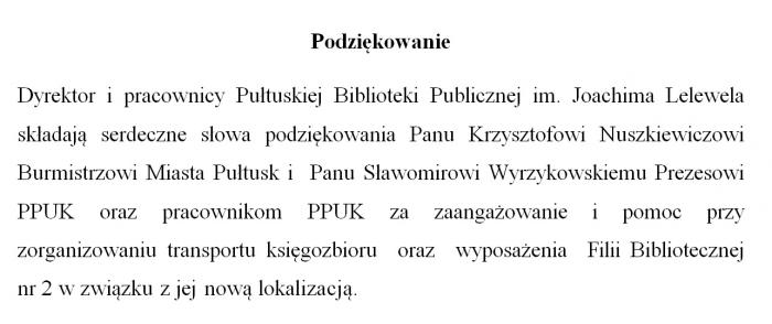 Podziękowanie