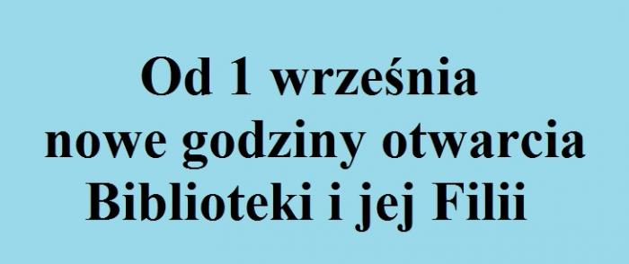 Nowe godziny otwarcia