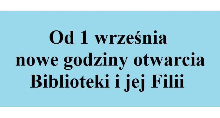 Nowe godziny otwarcia