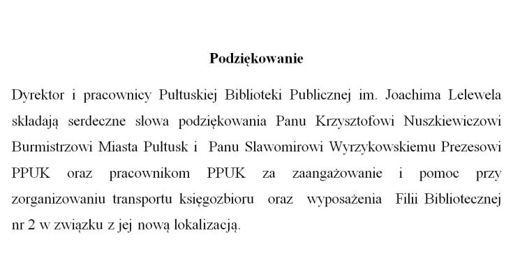 Podziękowanie
