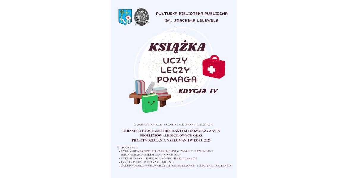 plakat w formacie jpg, książka uczy leczy pomaga