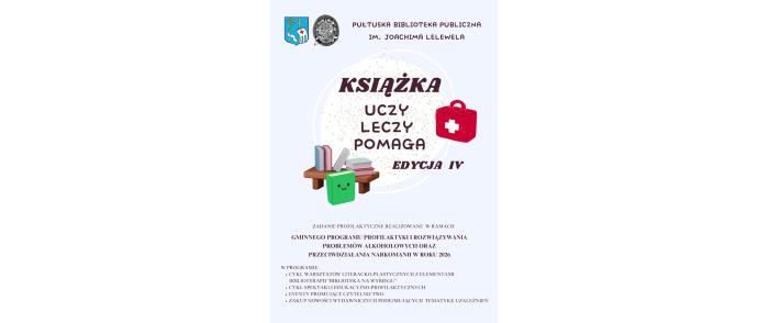 plakat w formacie jpg, książka uczy leczy pomaga